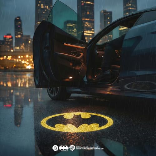 Image of Involve DC Batman 1989 Logo Projector LED Car Door Light -Set of 2 Pcs - Wireless Welcome Light with Shadow Ghost Logo | OFFICIAL Licensed DC MERCHANDISE from Warner Bros| Car accessories 2025
