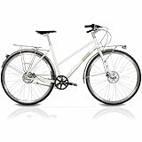 Airtracks Bicicleta urbana de 28 pulgadas para mujer, CrMo Gates Carbon Drive Belt Shimano, 7 marchas Nexus, color blanco, altura del marco 50 cm, 53 cm, año modelo 2025 (50 cm (altura 160-175 cm)