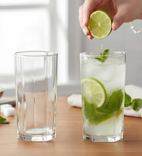 Image of Yera Prima Pyramid Zest Designer Tumbler Set of 2, 210 ml Each | Tumblers for Water, Cold Drinks, Juice | Dishwasher Safe | for Daily use & Gifting