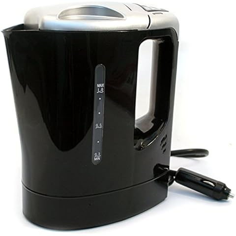 24V 0.8 Litre 300W Fast Boil LGV HGV Truck Boat Electric Travel Kettle (Black) Cover