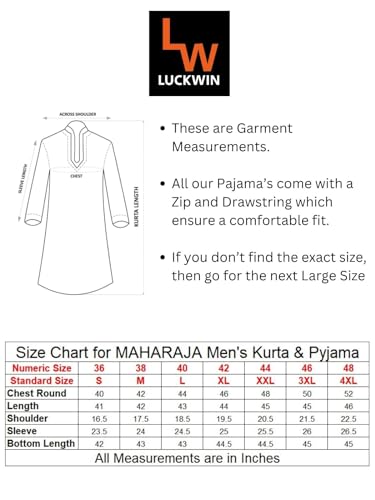 Image of LUCKWIN Handloom Blend Kurta Pyjama Set for Men, Full-Sleeve, Mandarin Collared Neck, Ideal for Every Occasion, Cotton Made, Lightweight and Comfortable