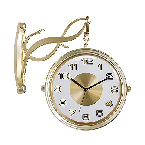 CGF- Pendules murales Horloge d'extérieur Double Face pour Patio, Garage, Zone, Horloge à Deux Faces pour intérieur/extérieur