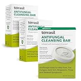 terrasil Antifungal Soap with Clotrimazole| Men & Women| Relieves Yeast Infection, Ringworm, Jock Itch & Athletes Foot Symptoms| Natural, Dermatologist Tested & Hypoallergenic Soap (3-Pack, 75g Each)