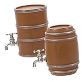 CIYODO 2Stücke Mini Weinfass Modell für Puppenhaus und Feengarten Detailreiche Küchendekoration aus Holz für DIY Projekte und Kreative Fotografie Fördert Kreativität und Stil