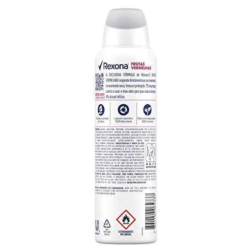 Desodorante Aerosol Rexona Frutas Vermelhas 150ml (A embalagem pode variar)