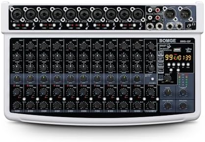 BOMGE 12 Channel Professional Audio Mixer, Bluetooth Studio Mixer...