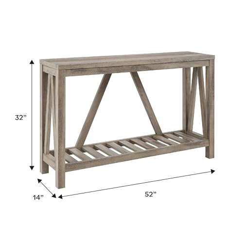 Walker Edison Modern Farmhouse Accent Entryway Table Entry Table Living Room End Table, 52 Inch, Grey Wash - Image 3