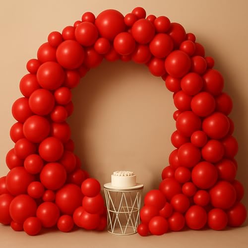 Image of Party Propz Red Balloons for Decoration - Set of 50 Pcs Red Metallic Balloons For Decorations | Balloons For Birthday | Anniversary Decoration Items (Latex)
