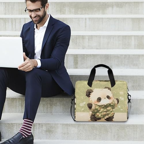 Maletín para portátil con estampado de panda, multi-bolsillos miniatura 2
