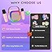 Mini Karaoke Machine for Kids, Haomuren Protable Bluetooth Speaker with 2 Wireless Microphone and LED Color Lights, Christmas Birthday Gifts Toys for Girls Boys Friends Age 3-12+ Years Old (Pink)