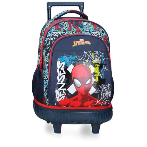Joumma Marvel Grafity of Spiderman Mochila Compact 2 Ruedas Marino 32x45x21 cm Poliéster