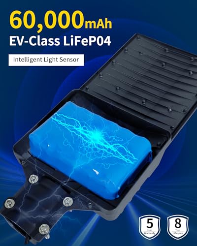 Image of Ofuray OL-18000W Solar Street Lights Outdoor,60,000Mah High Power Solar Security Flood Lights Parking Lot Lights Commercial Dusk to Dawn,IP67 6500k Led with Remote for Street,Court,Barn