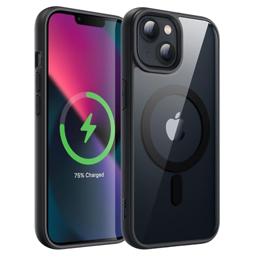JETech iPhone 13 mini 5.4�C���`�p �}�O�l�b�g �P�[�X MagSafe�ɑΉ� �Ռ��z�� �o���p�[�J�o�[ �\���b�h�J���[�}�b�gTPU�t���[�� �����h�~ �N���A�o�b�N (�u���b�N)