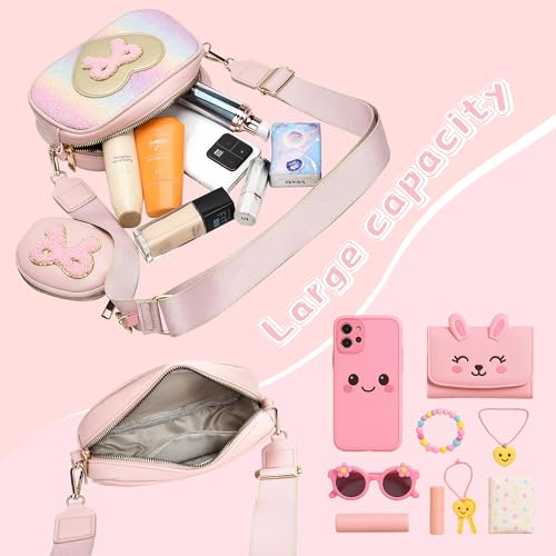 Image of I IHAYNER Birthday Gifts for Girl Kids Purse Little Girls Purse Crossbody Bag for Women Small Travel Shoulder Bags for Girls (Pink)