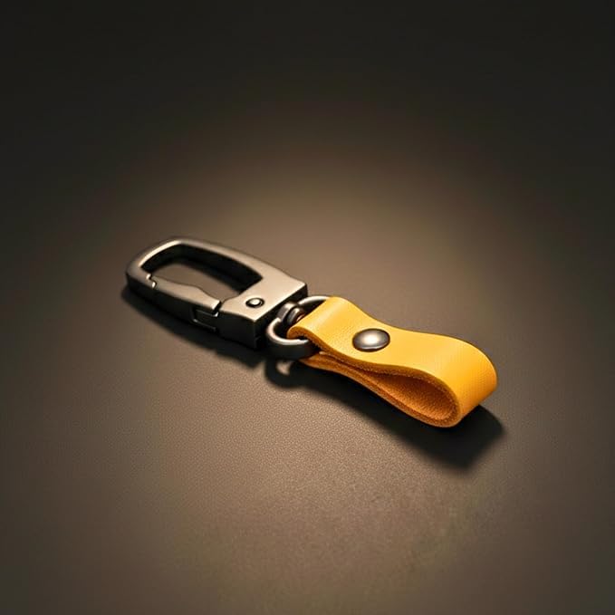 Image of THE MEN THING - Stylish Multicolor Stainless Steel Keychain for Men & Boys (FORGECLIP MUSTARD YELLOW)