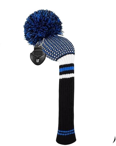 Scott Edward Knit Pom Pom Hybrid(UT) Golf Club Cover, Scottish Blue