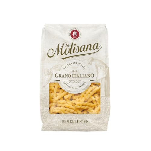 La Molisana - Gemelli n. 80, Pasta Classica da Solo Grano Italiano, Trafilata al Bronzo, Doppia Spirale Avvolgente che Cattura Ogni Tipo di Condimento, Confezione da 500 g