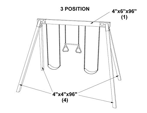 Safe Kidz Deluxe Wooden Swing Set Brackets :: Set Of 2 Steel Swing Braces, Set Of 4 Playset Hangers, Drill Bit & All Of The Hardware & Instructions For Easy Installations #TOP6