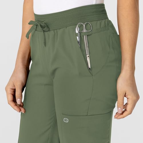 Image of Wink W123 Women's Flex-n-Reach Track Scrub Pant, Black, Large Petite