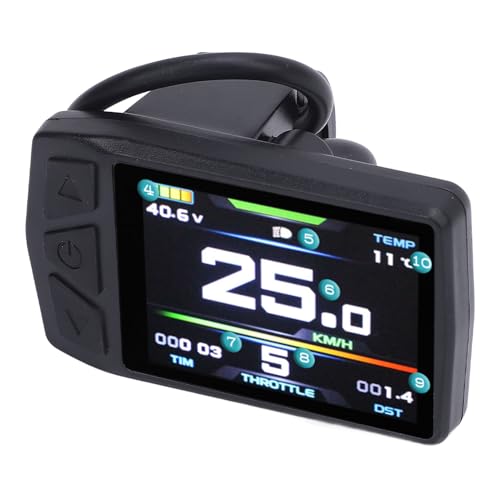 LCD Cycling Panel, KT TF01 Compatible Digital Meter with USB Charging Port Compact Lightweight Display for Electric Bicycles