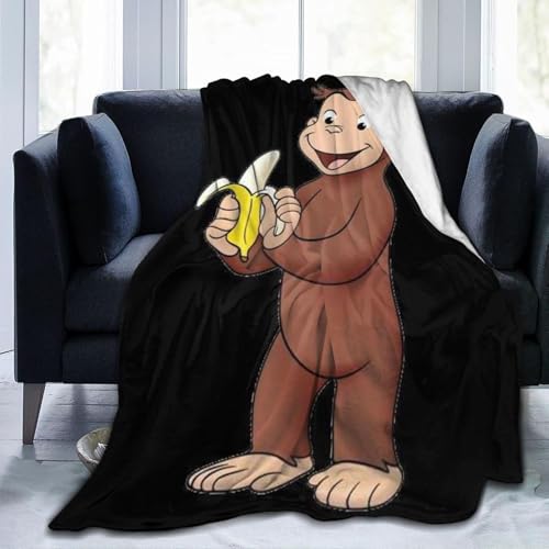 毛布 おさるのジョージ ブランケット 厚手 150×125cm フランネル ふわふわ おしゃれ ひざ掛け あったかい 柔らかく肌触り 速乾 吸湿発熱 洗える