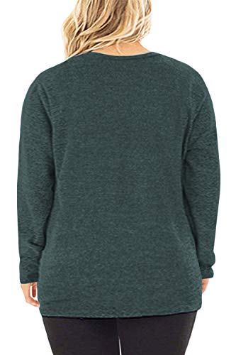 Image of DOLNINE Womens Plus Size Knotted Tops Long Sleeve Tee Shirts Loose Casual Blouse