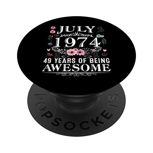 49 años de edad, hecho en julio de 1974, regalos de cumpleaños para mujeres PopSockets PopGrip Intercambiable
