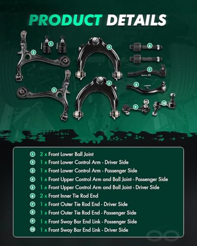 Image of SCITOO 12pcs Front Suspension Kit for Honda Accord Sedan Coupe 03-07 2.4L