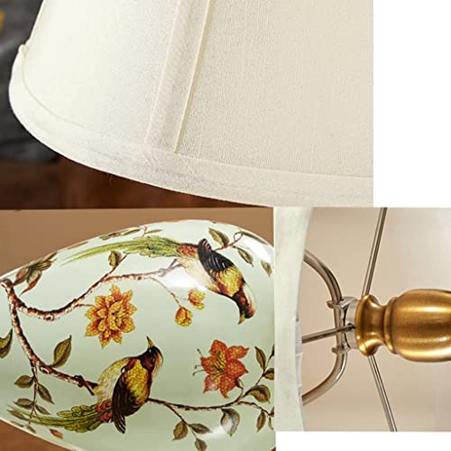 Table Lamp American Luxurious Ceramic Bedside Lamp Retro Desk Lamp Push Button Switch Desk Light E27 Art Nightstand Lamp #TOP2