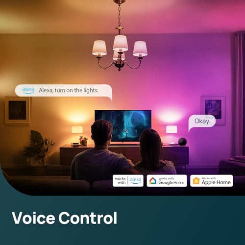 Linkind Matter Smart Bulbs, E12 Led Bulb Works with Alexa, Smart Light Bulbs, AiDot WiFi Candelabra Bulbs, RGBTW Color Changing Light Bulb, 2.4Ghz Only, 470 LM, 2 Pack
