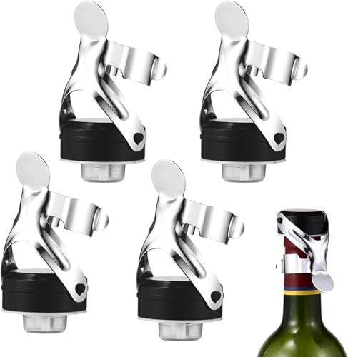 4Stk Flaschenverschlüsse mit Hebel,sektverschluss vakuum,Universal...