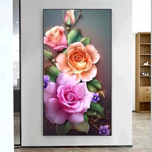 Peinture Diamant Adulte pour salon : relaxez-vous avec ce grand format fleur
