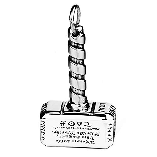 Punk Titanium Stainless Steel Viking Thors Hammer Pendant for Men Boys
