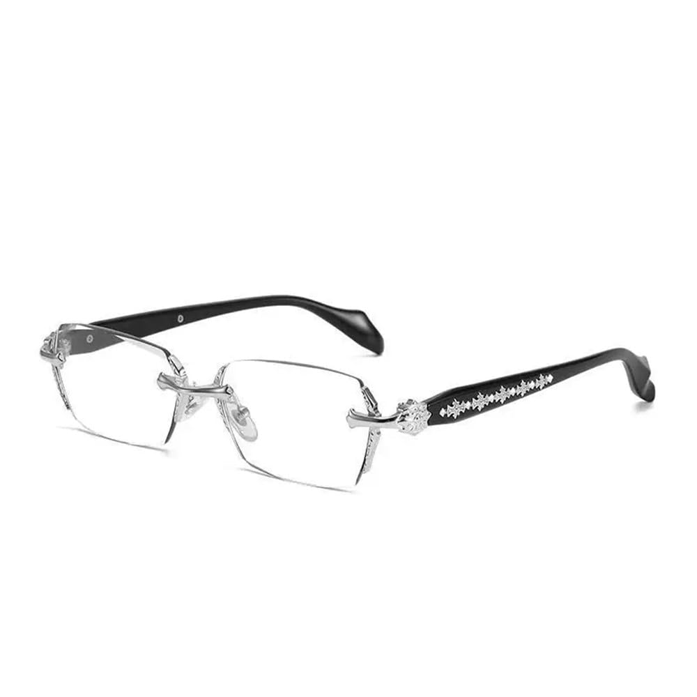 Damskie okulary w stylu retro Y2K, bezramkowe, odpowiednie dla dziewczynek, okulary do pracy przy komputerze z blokiem n