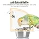 Vogel Futter- und Wassernapf, Transparente Vogelfutterspender für Käfig, Edelstahl Doppel-Vogelnäpfe mit rutschfestem Ständer für Sittiche, Psittacus Erithacus, Unzertrennliche, Wellensittiche