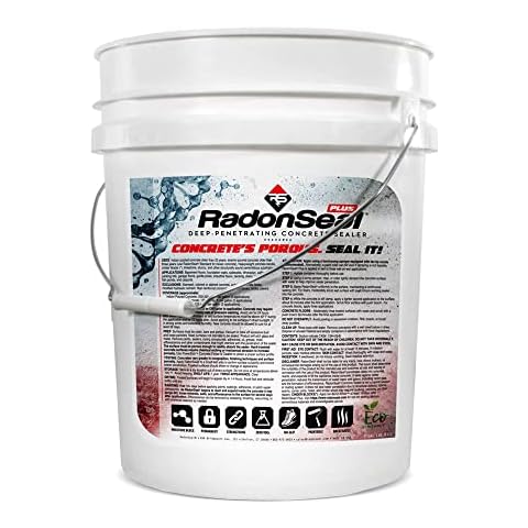 RadonSeal Plus Deep-Penetrating Concrete Sealer, Basement Waterproofing & Radon Mitigation in One | Seals Concrete Against Water, Vapor, and Radon Gas (5-Gallon) Cover