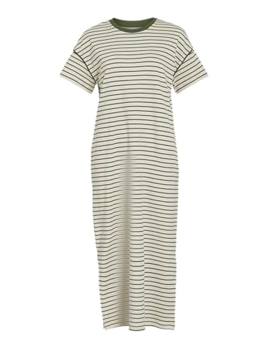 Robe mi-longue à col rond Vila Visinny vêtement été femme taille XS bouleau