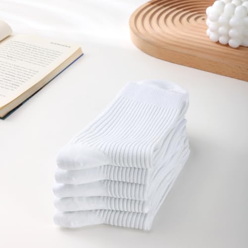 Men's Cotton Crew Socks Solid Socks (4 Pairs / 6 Pairs) Size 6-123
