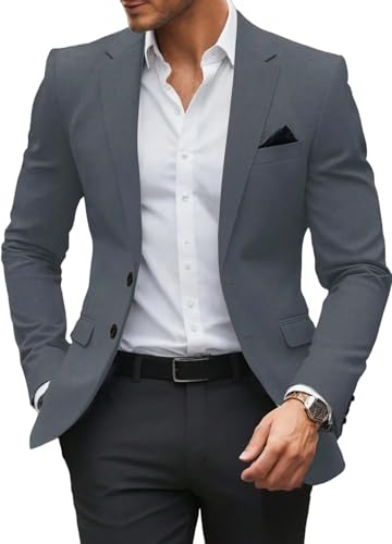 Men's Blazer Lightweight Sport Coat Blazer Solid Casual Two Botton Jackets for Men