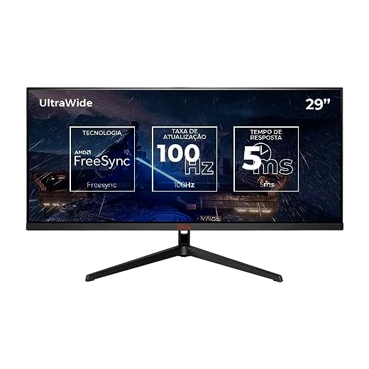 Monitor Gamer Pichau Cepheus V29 UltraWide, 29 Pol, IPS, WFHD, sRGB 100, 100Hz, FreeSync, HDMI/DP, PG-CFV29UW-BL01
