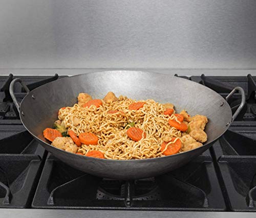 Town Food Service 14 Inch Cantonese Flat Bottom Wok - Thumbnail 3