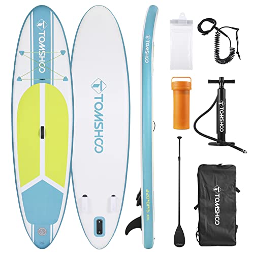 Inflatable Stand Up Paddle d 6 Inch Thick Paddleboard Water Sport Surf Set with Adjustable Paddle Pump Travel Backpack
