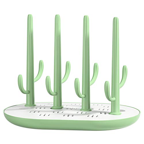 Image of Happiddler Baby Bottle Drying Rack, Large Capacity Bottle Dyer Holder for Baby Bottles Nipples Cups Pump Parts and Accessories (Green)