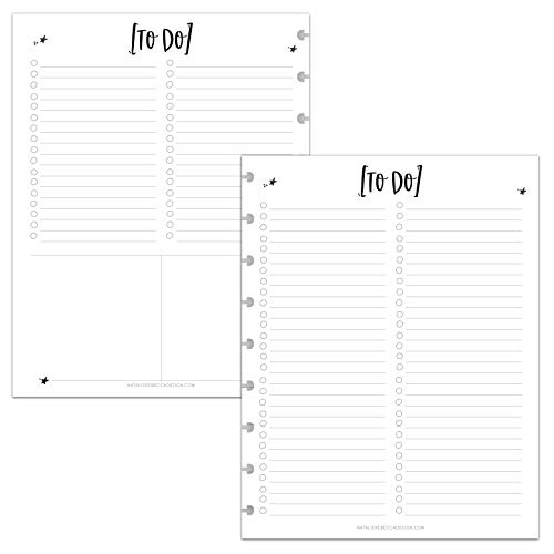 BetterNote To Do List Refill Pages for Disc Notebooks, Fits Levenger Circa, Happy Planner, Staples Arc, TUL, Talia (Whimsy- 25 Sheets, 9-Disc, 7