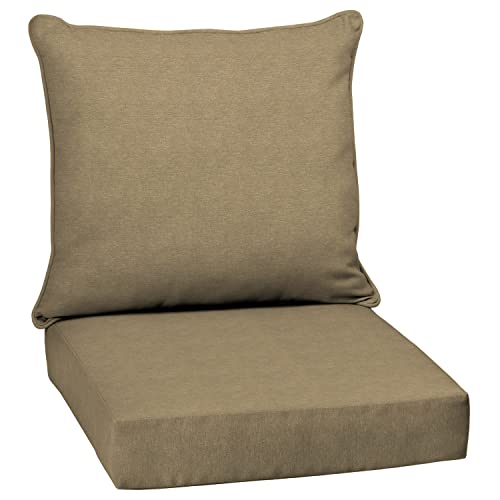 Image of Arden Performance Outdoor Deep Seat Set, 24 x 24, Water Repellent, Fade Resistant, Deep Seat Bottom and Back Cushion Tan Hamilton