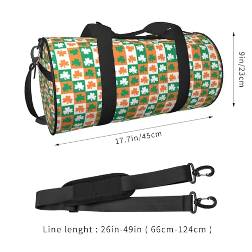 Duffel Bag Irish Shamrock Clover Round Gym Bag For Men Women Duffle Bag Lightweight For Travel Sports2