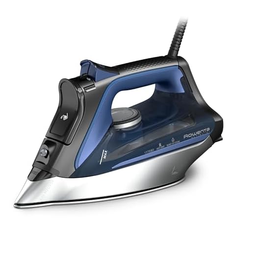 Rowenta DW8350 1775 Watts Ultimate Plus Steam Iron - Vertical Steam 430 Hole Sole Plate, Auto-off, Black & Blue