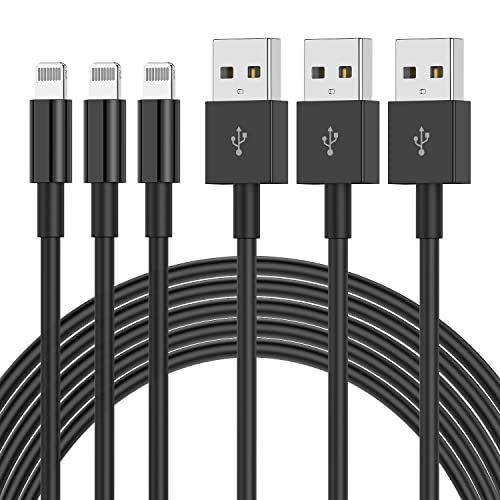[3Pack]Apple Chargers for iPhone 12 11 Charger Cable 10ft,[Apple MFi Certified]Apple Charging Cord 10ft Lightning to USB Cable 10 Foot, Fast Phone Charging Cord for iPhone 12 Pro Max/11/10/X/XR，Black -  OOOUSE, HU-XI-201