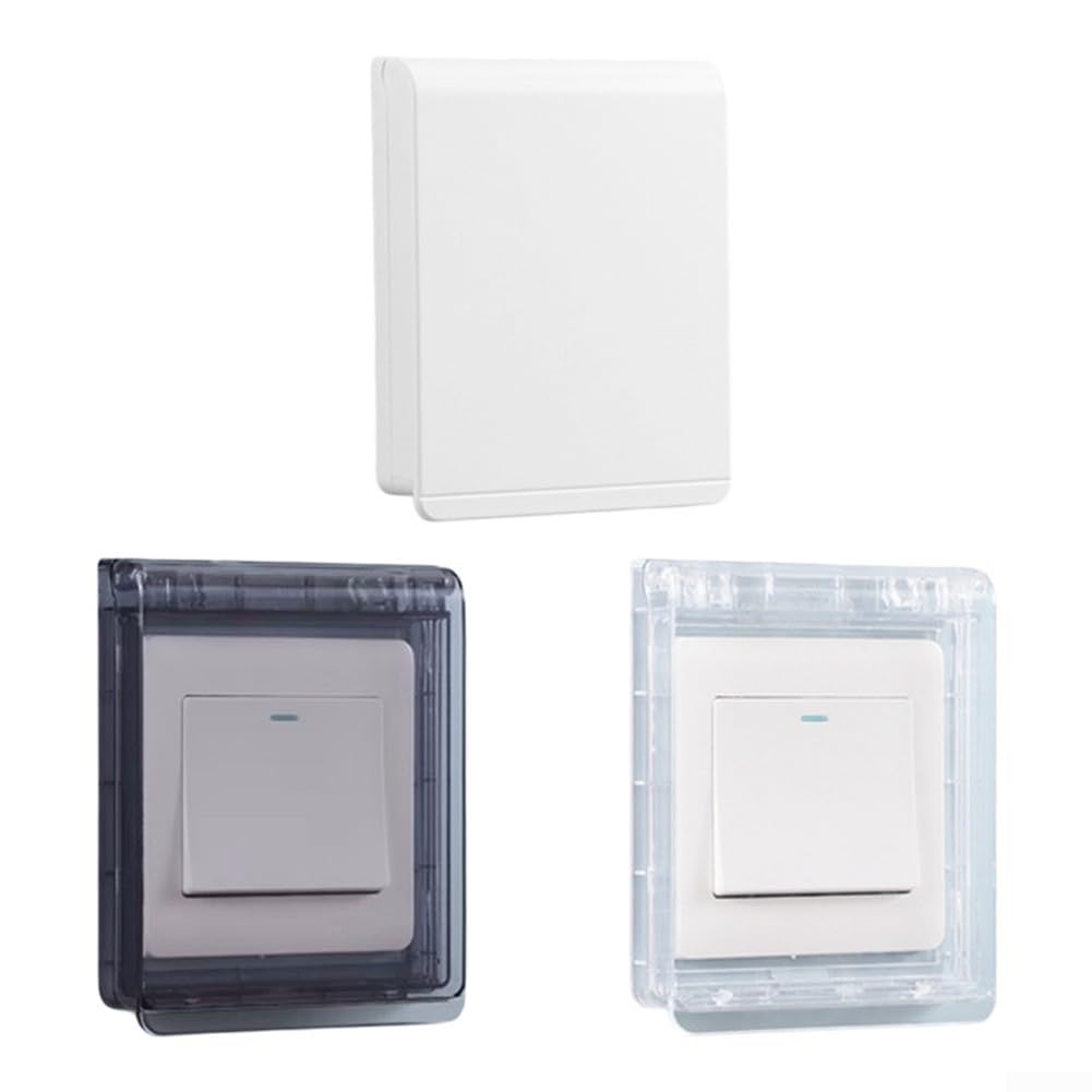 Steckdosenschutzabdeckung, 6 Stück 86 Typ 9 × 9 cm ultradünne wasserdichte Schalterabdeckung(Transparent)