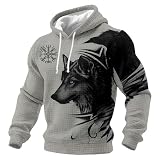 Felpa con cappuccio 2026 con motivo – Accogliente felpa con cappuccio dal design classico per una vita quotidiana ottimale, grigio., XXL